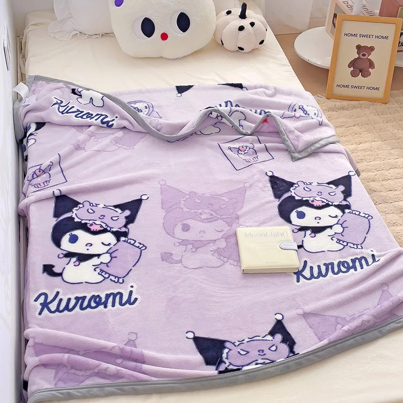 

Kawaii Hello Kitty Sanrios My Melody Cinnamoroll Kuromi Blanket 2024 New Cartoon Cute Printed Throw Blanket Office Nap Blanket