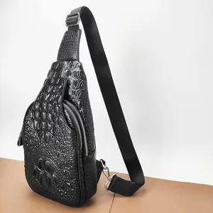 fashion trend men chest messenger luxury designer handbags womens genuine leather casual vintage black shoulder bags for girl free global shipping