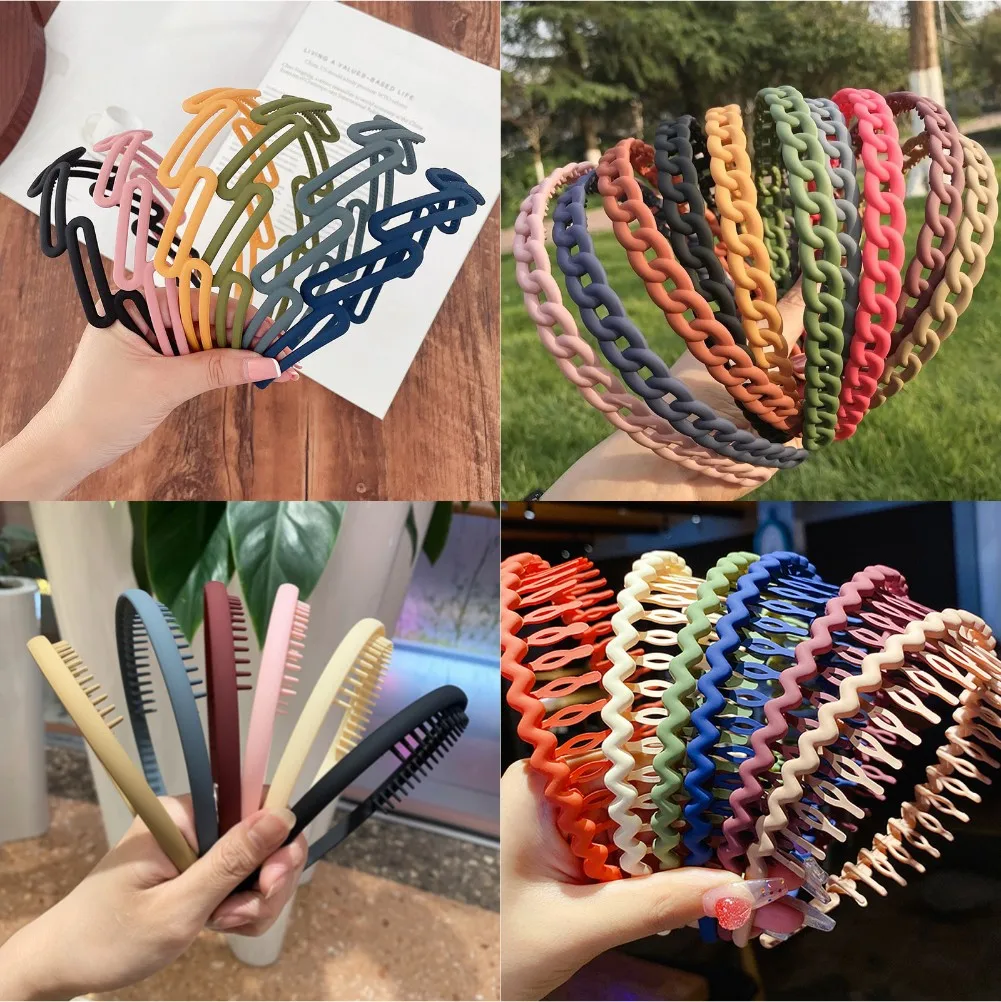 

2022 Best Selling New Styles Fashion Wave Resin All-match Scrub Wavy Hair Band Headband for Women Girl Hair Accessories Headwear