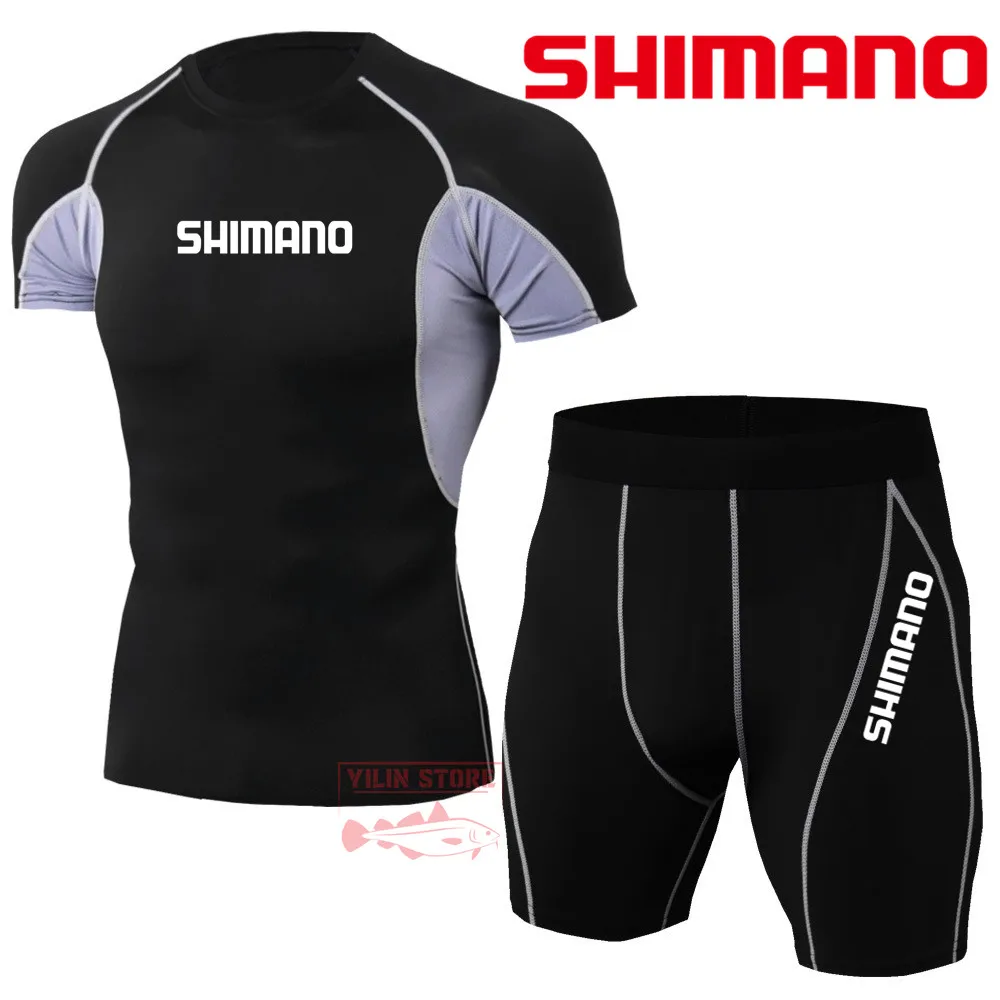 

Новинка мужской рыболовный костюм SHIMANO футболка с коротким рукавом + шорты трико спортивная одежда впитывающий влагу костюм для улицы
