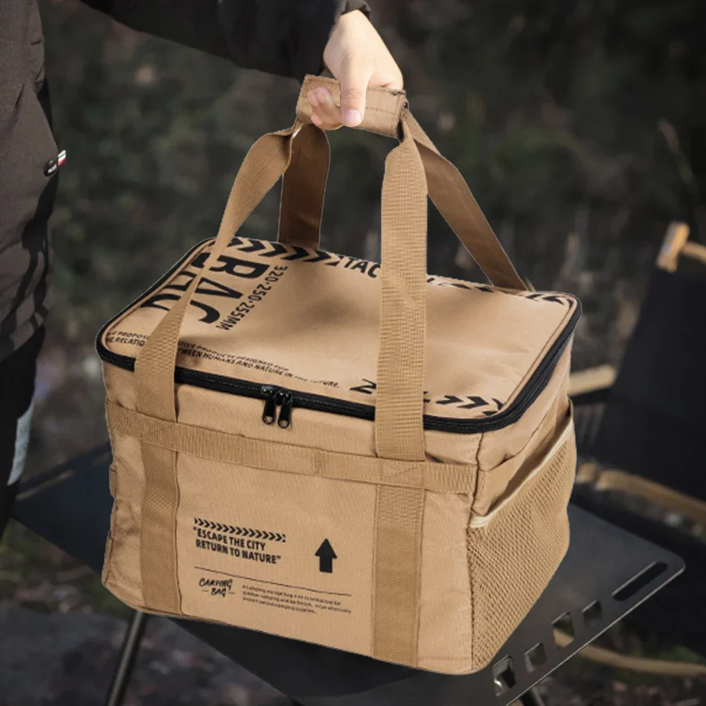 Сумка для пикника из полиэстера с ручкой органайзер кемпинга на открытом воздухе