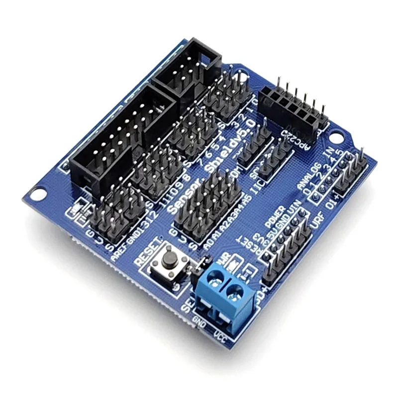 Фото Плата расширения датчика Sensor Shield V5.0 для UNO MEGA R3 V5 для электронных строительных блоков Arduino, детали робота №4