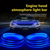 1x car hood daytime running light strip waterproof flexible led auto decorative atmosphere lamp ambient backlight 12v universal