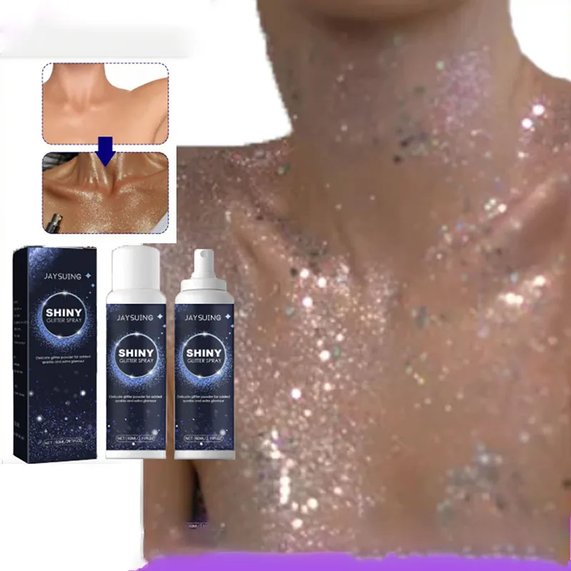 

Яркий блестящий спрей для волос на ключицах, одежда для хэллоуивечерние вечеринки, ночного клуба, пленочная Глянцевая пудра