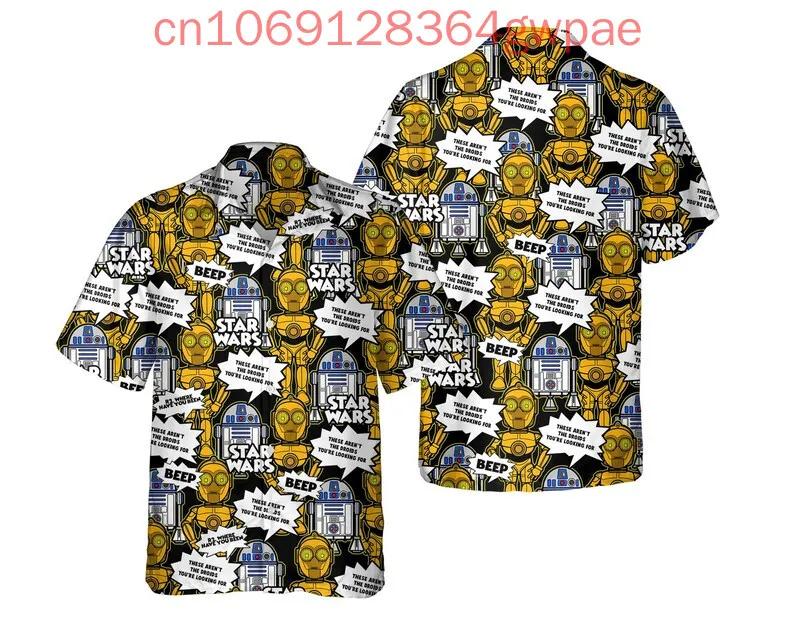 Тропическая гавайская рубашка Disney Darth Vader Stormtrooper Baby Yoda мужская и женская Aloha