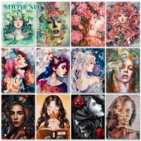 sdoyuno interior paint by numbers women handpainted decorative paintings figure diy painting by numbers adults crafts home decor