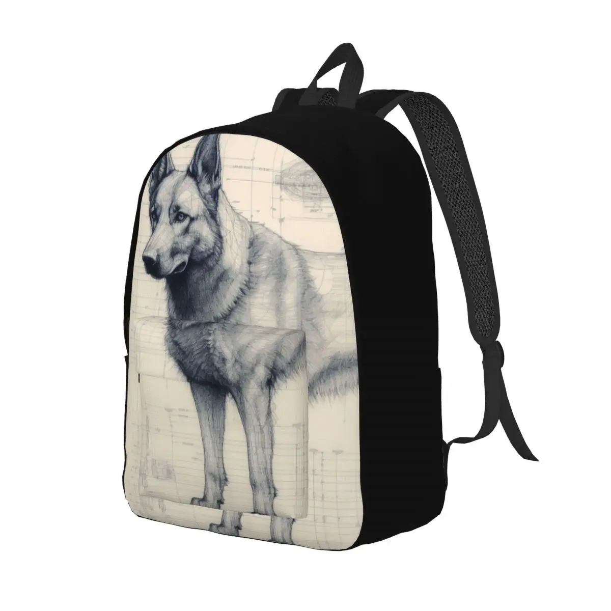 

Dog Canvas Backpacks Pencil Drawing Bag Summer Backpack Durable Nice Bags