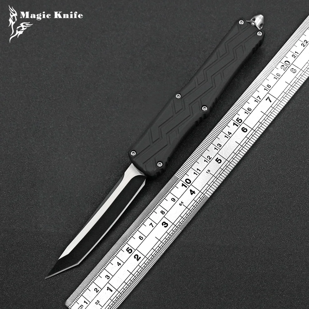 

Heavy Duty Outdoor OTF Camping Tactics Survival Knife 440 Blade Zinc-Aluminum Alloy Handle Kitchen EDC Tool Holiday Gift