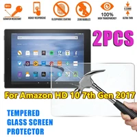 2 pcs tempered glass for amazon fire hd 10 7th gen 2017 9h screen protector 0 3mm anti fingerprint tablet full protective film