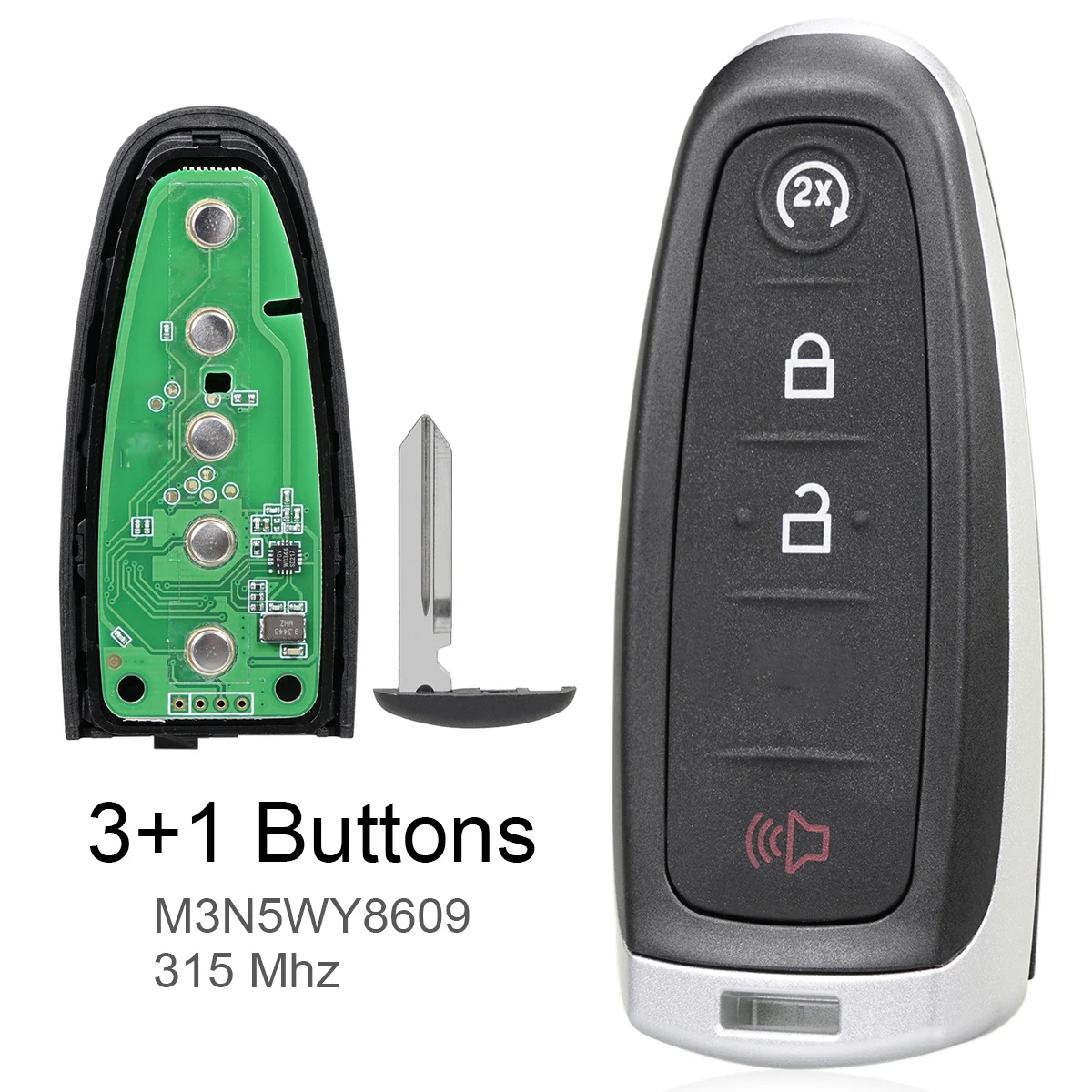 

3 + 1 Buttons Car Smart Key 315MHz Keyless Remote Car Key Fob M3N5WY8609 for FORD Explorer 2011-2015/ Ford Edge 2014-2019