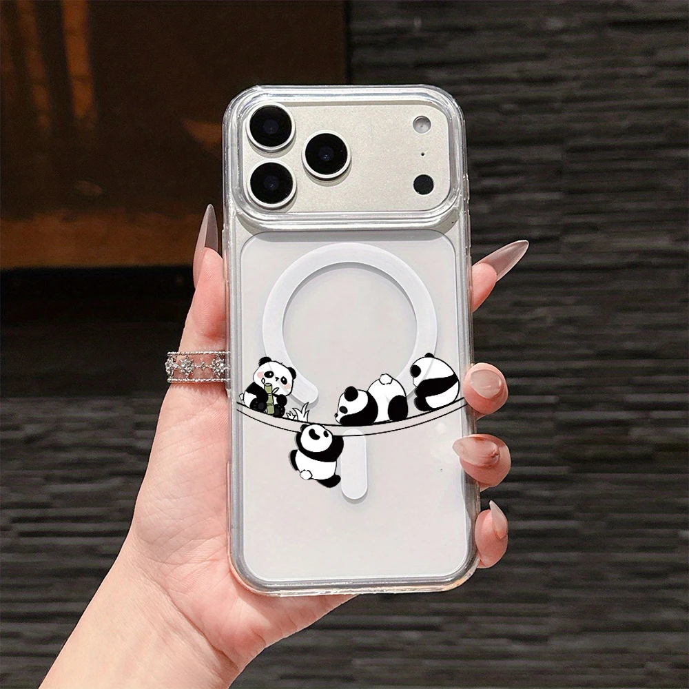 Фото Чехол Naughty Giant Panda для iPhone 15, 17, 16, 14, 13, 12, 11 Pro Max, 17e, 16e, 16, 15, 14 Plus, 17 Air, 17 Pro, 16 с поддержкой беспроводной зарядки №1