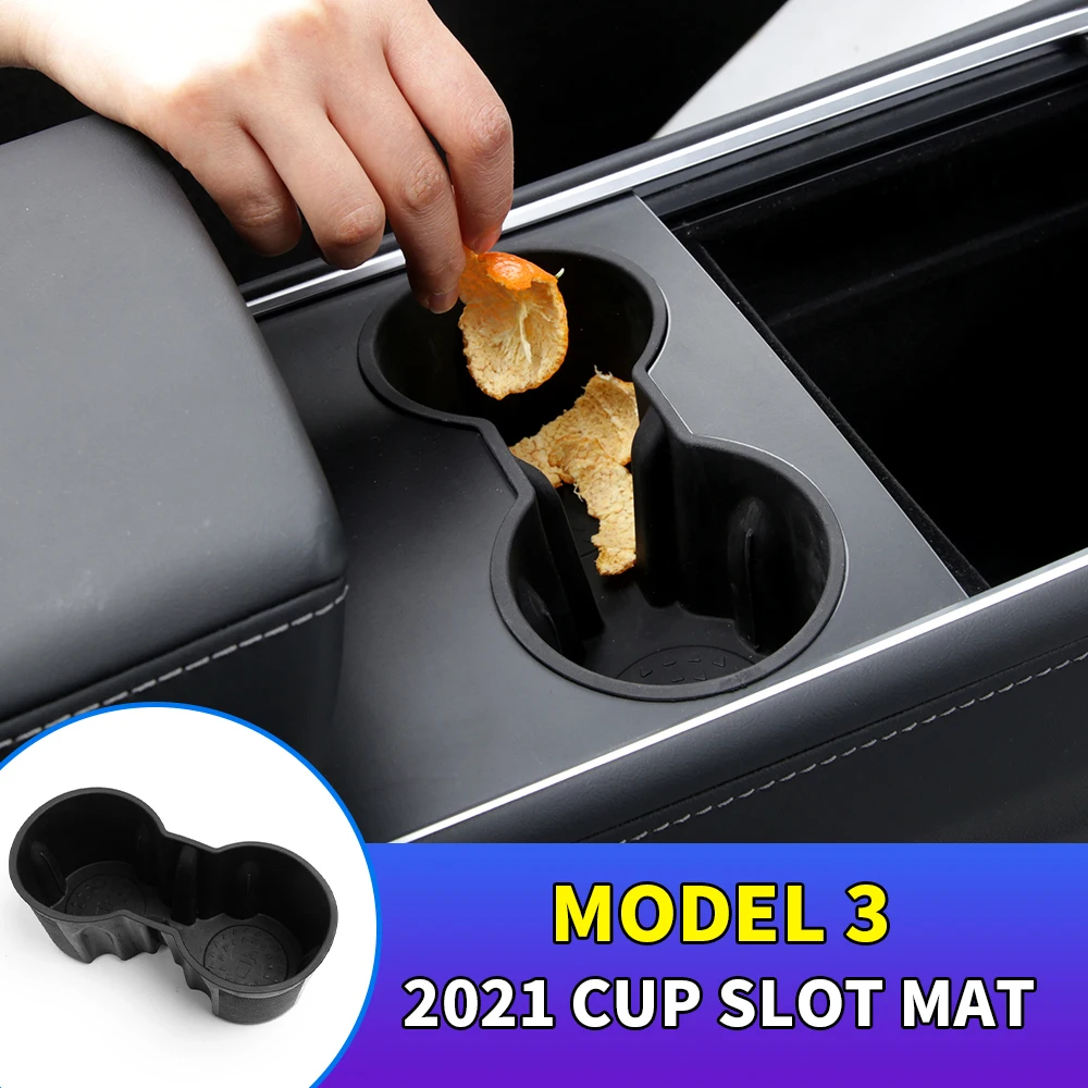 

Автомобильная центральная консоль из ТПЭ, держатель стакана для воды, аксессуары для хранения, водонепроницаемые подставки для Tesla Model 3 Y 2021