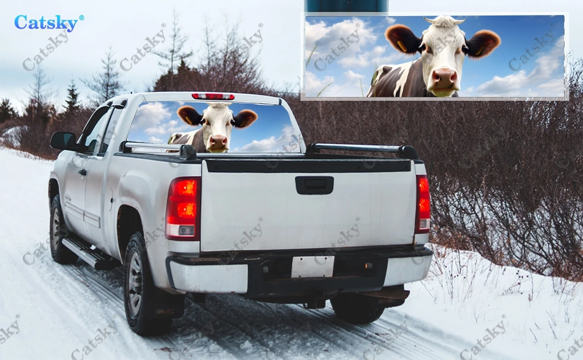 Забавная корова Holstein наклейка на заднее стекло подходит для пикапа грузовика