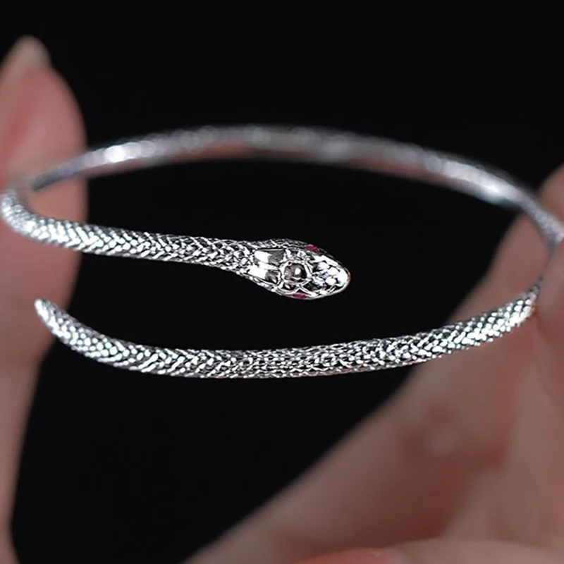 

Novelty Silver Colour Snake Bracelet for Women Personality Fashion Simple Adjustable Bracelet Wedding Jewelry Birthday Gifts
