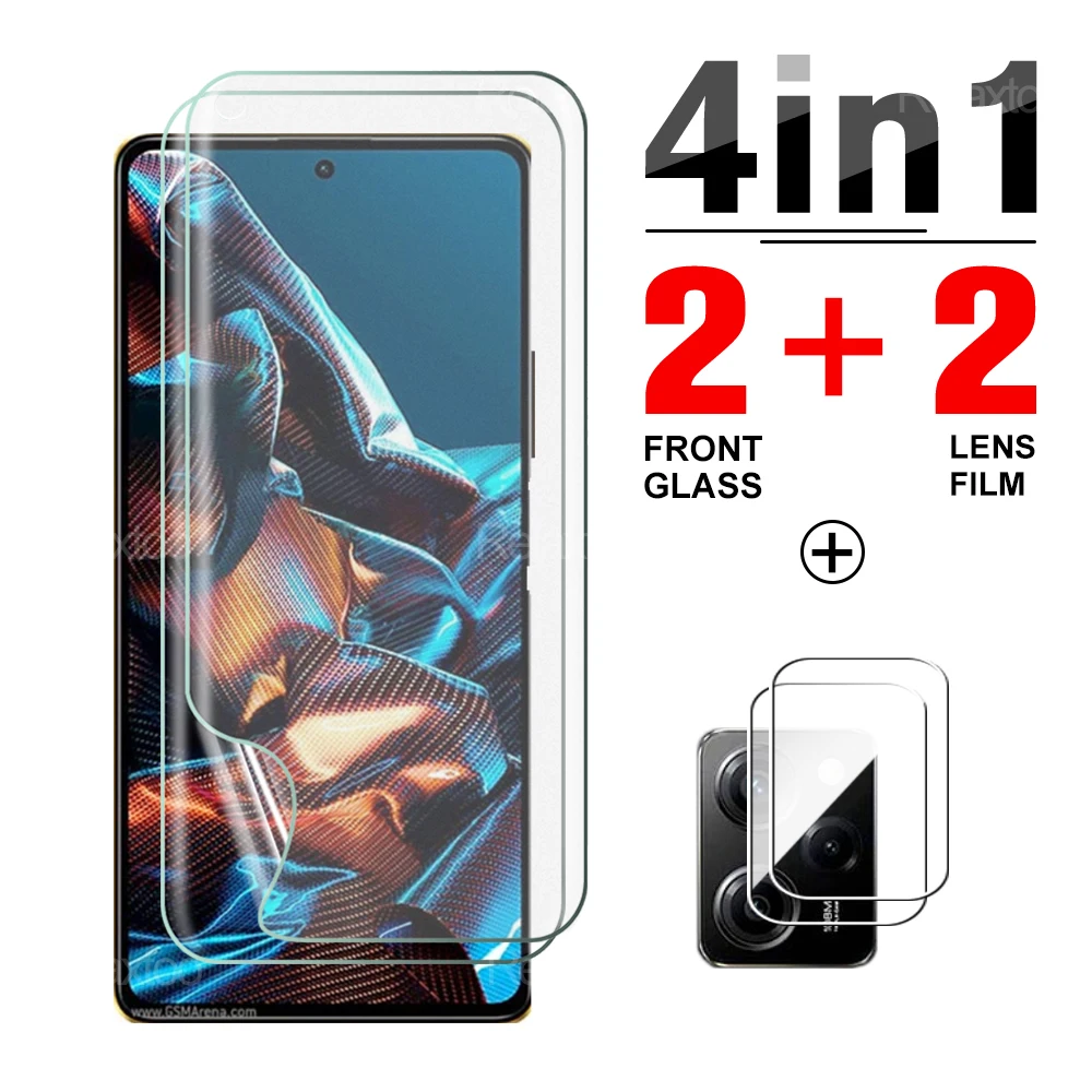 

4 в 1 Xiaomi Poco X5 Pro 5G гидрогелевые пленки для xiao mi poco M5 4G пленка для объектива камеры Мягкая морозная пленка не защитное стекло