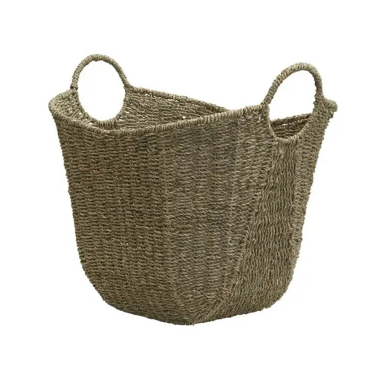 

free shipping Natural Woven Wicker Decorative Storage Basket with Handles, Seagrass