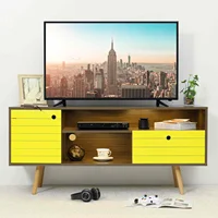 Modern LED TV Stands for Living Room 60 Inch TV Cabinet Stands Furniture TV Unit Bracket With 2 Drawers and 3 Open Storage Shelf
