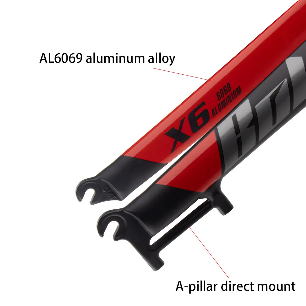 Bolany X6 Matte Hard Fork FIt 26/27.5/29inch Aluminum Alloy Mountain Bike Straight Tube 28.6mm A-pillar MTB Bicycle |