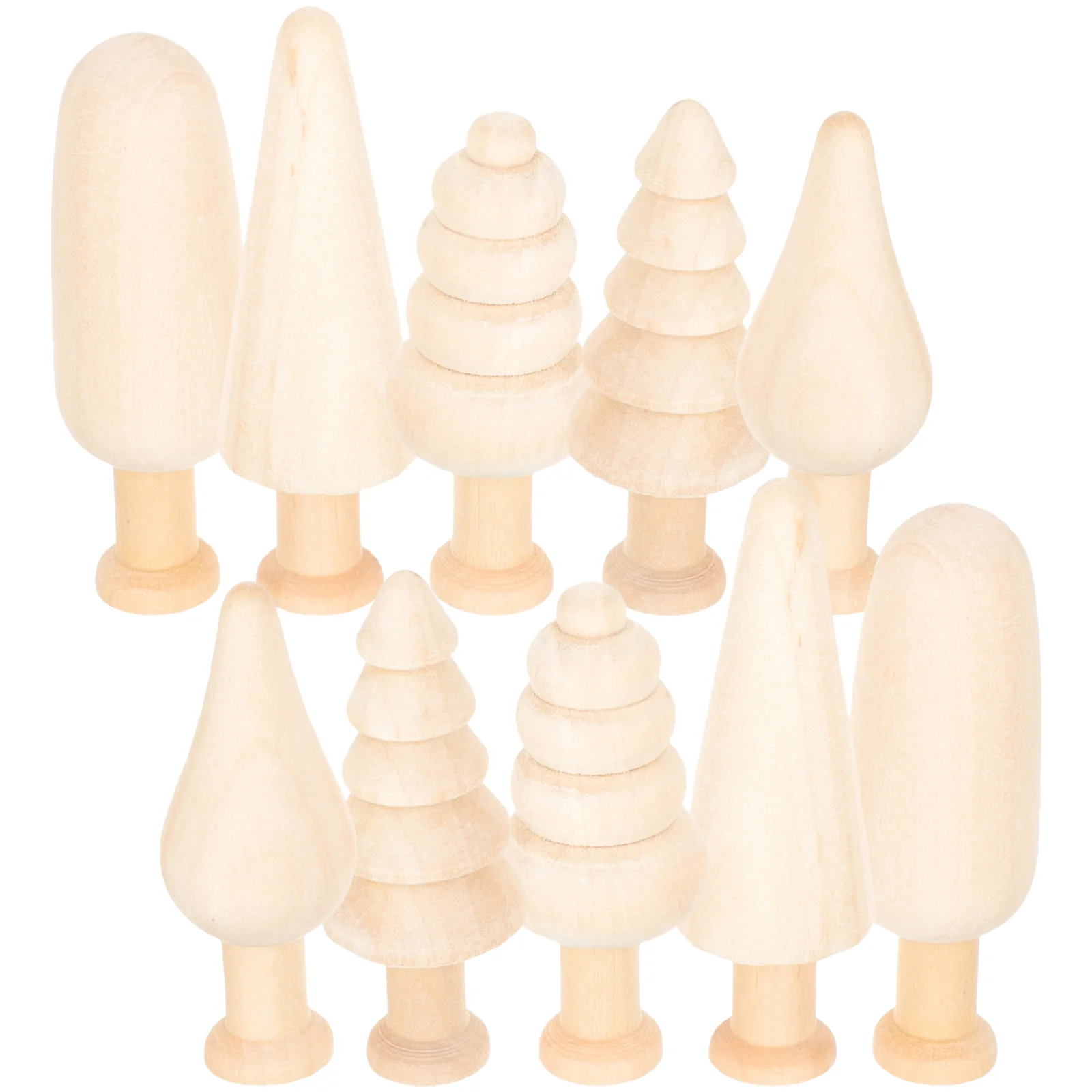 

10 Pcs Small Wooden Mushroom Home Accessories Decor Wooden Tree Lotus Tree Child