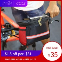 bicycle front basket top frame handlebar pannier bag waterproof riding cycling bike tube phone mount pocket pack22 16 13 5cm