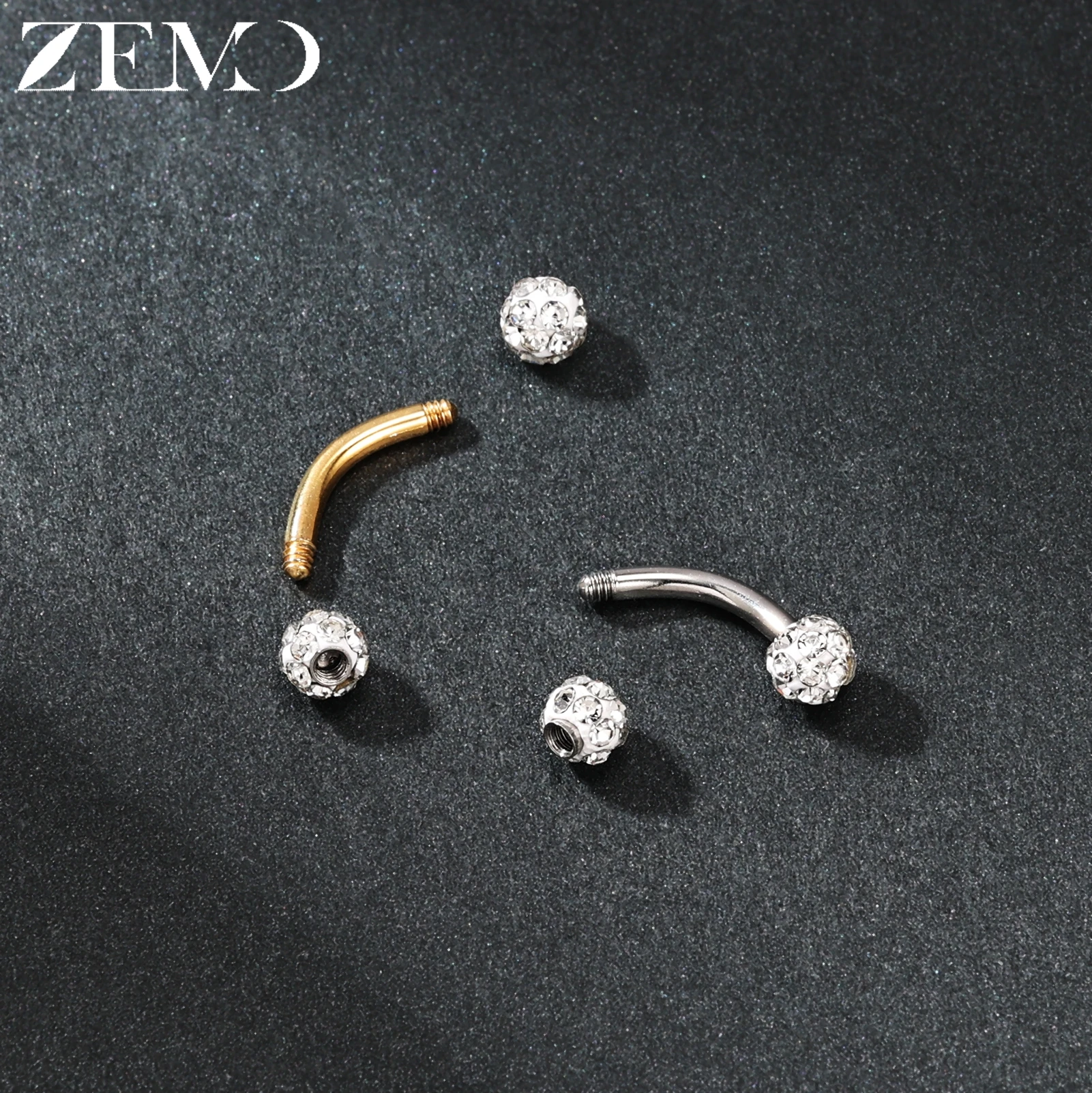 Фото ZEMO 1 шт. 14/16G Кольцо для брови из нержавеющей стали с внутренней резьбой, изогнутый барбелл, кольцо для пупка, серьга для пирсинга хряща, украшение 6-16 мм №3