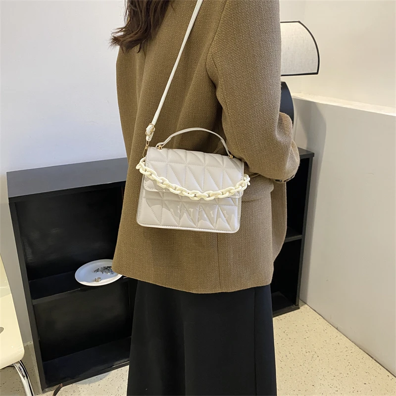 Fashion High-end Women's Shoulder Bag All-match Chain PU Leather Shopping Bag 2023 New Trend Buckle Handbags Dropshipping
