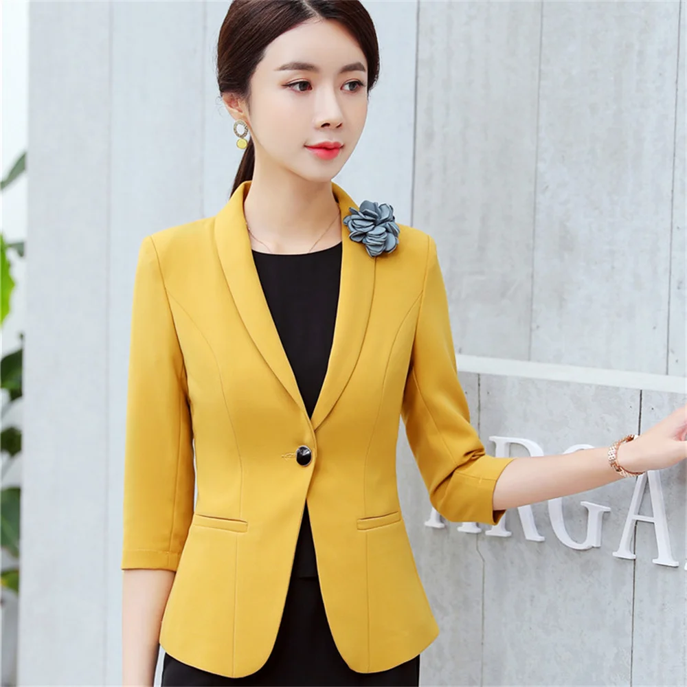 Women Formal Blazer 2023 New in Female Fashion Half Sleeve Slim Jacket Elegant Business Office Ladies External clothes