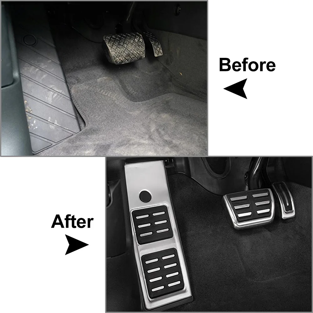 3x LHD Stainless Steel Car Foot Rest Brake Gas Pedals Cover For Audi Q5 2017-2022 SQ5 Q5L 2018 2019 2020 2021 2022