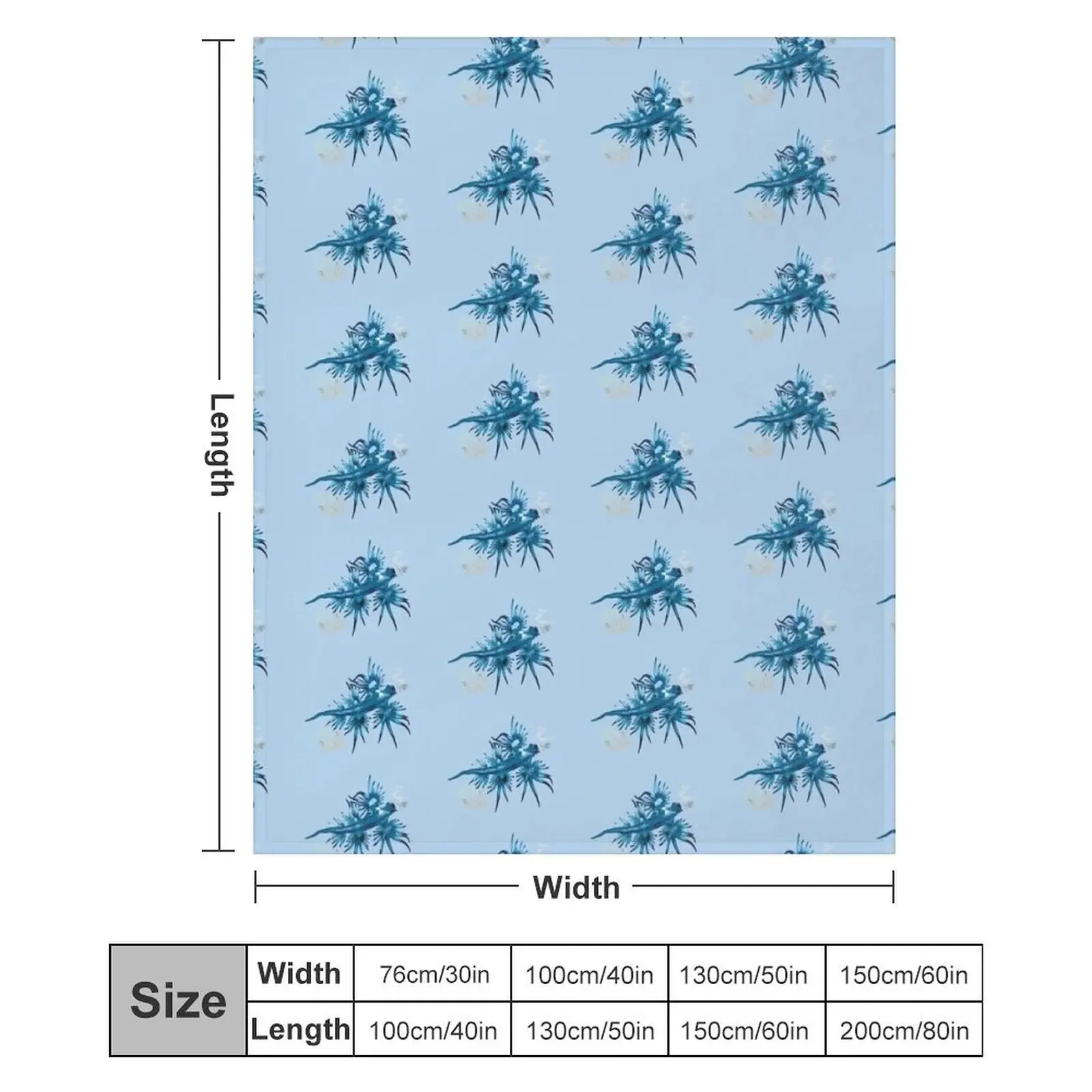 Одеяло с изображением синего дракона глюкуса атлантического моря