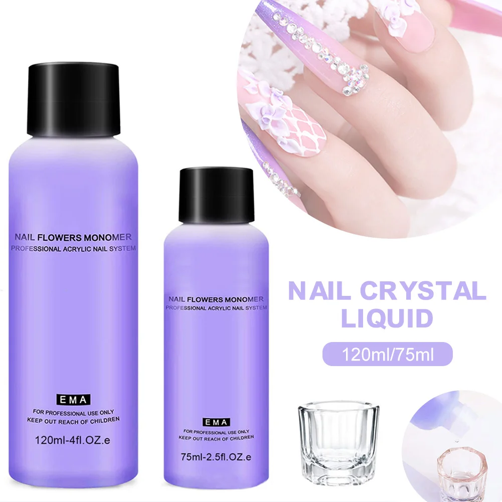 

75ml EMA Monomer Nail Crystal Acrylic Powder Liquid Dipping/Carving/Extension Gel For French White Nails Polish Manicure Tool