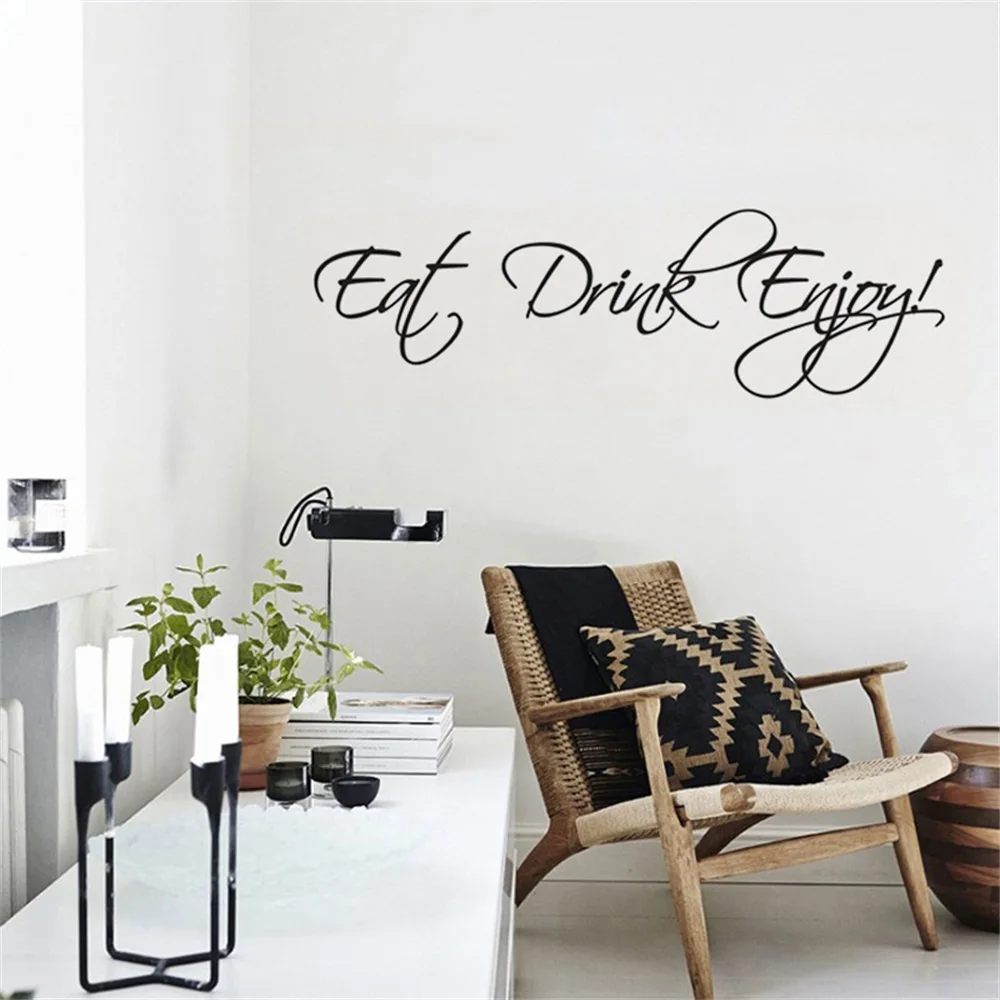 Слитные персонализированные настенные стикеры Eat Drink Enjoy обои для спальни стен
