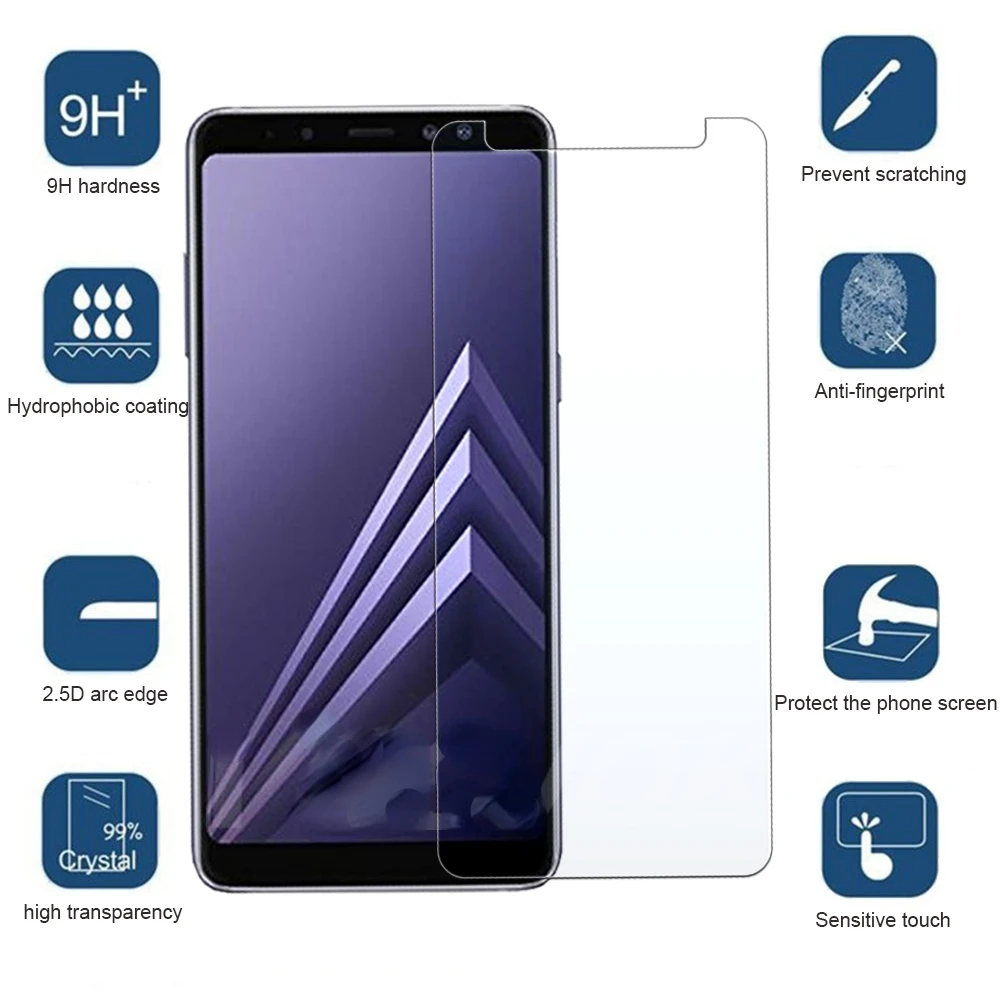 

Free Shipping For Samsung Galaxy A6 A8 J4 J6 Plus 2018 J2 J8 A7 A9 2018 Tempered Screen Protector Safety Glass Film Case 9D Prot