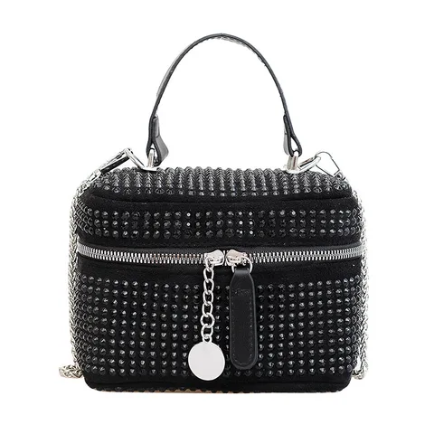 Женская вечерняя сумка в Корейском стиле, трендовые сумки через плечо с бриллиантами, текстурные цепи 2023, мини-сумки вечерние