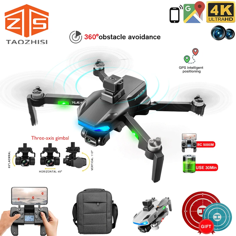 

S135 PRO GPS Drone 4k Professional HD Camera Three-Axis Gimbal Anti-Shake HD Aerial Photography OAS Brushless Quadcopter RC Dron