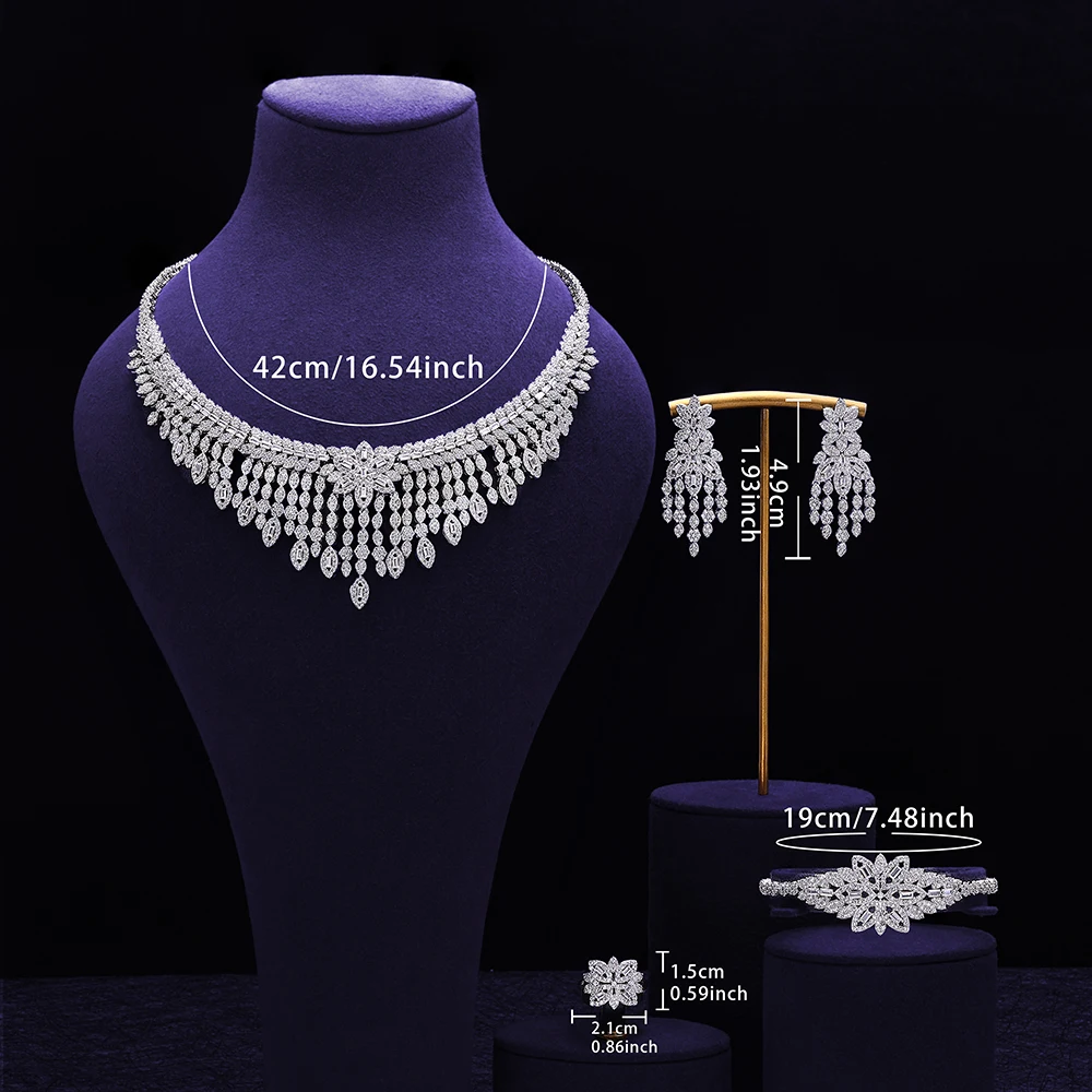 4 шт. комплект из колье серёг браслета и кольца |