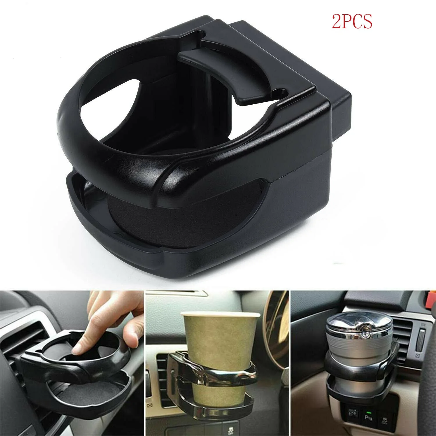 

2x Car Cup Holder Air Vent Outlet Drink Coffee Bottle Holder Can Holders Beverage Ashtray Mount Stand Universal Accessories