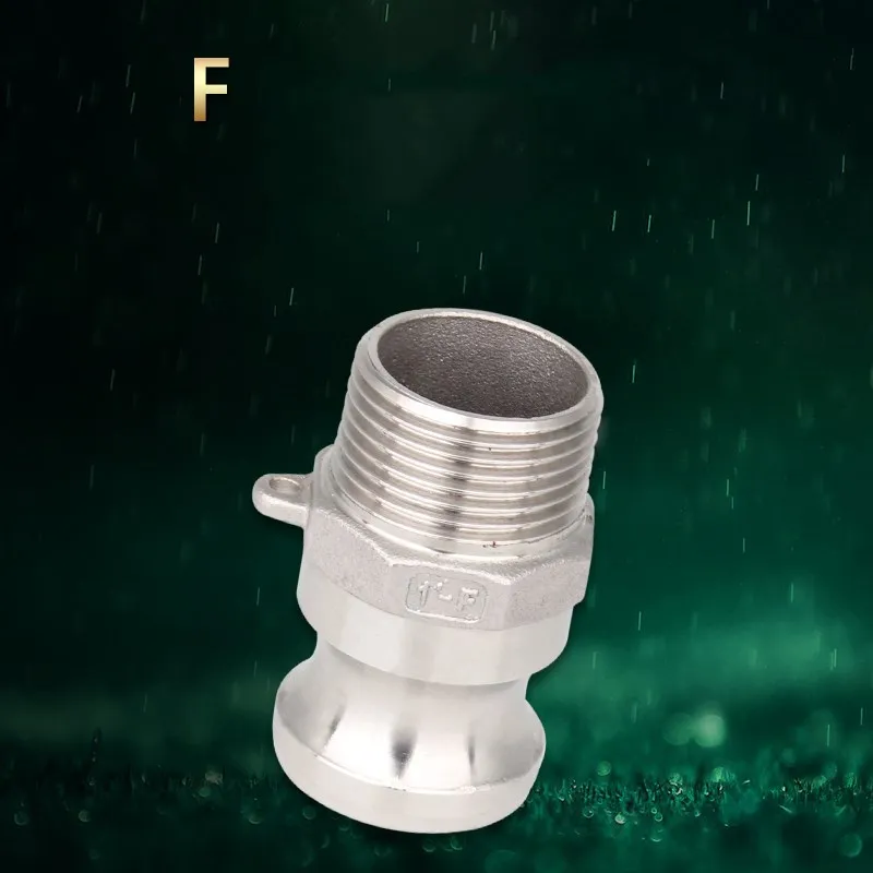 

1/2"-2" Type F Trash Pump Adapter Male Camlock with Male Pipe Threads SS 304 Max 250 psi