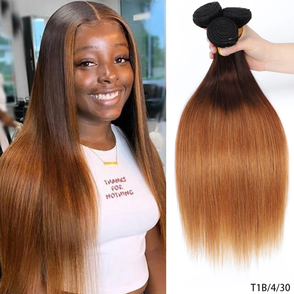 

DreamDiana 10A 100% Raw Brazilian Hair Pieces Ombre Silky Straight Bundles 1/2/3Pcs 3 Tones Ombre Honey Blond Hair Extensions
