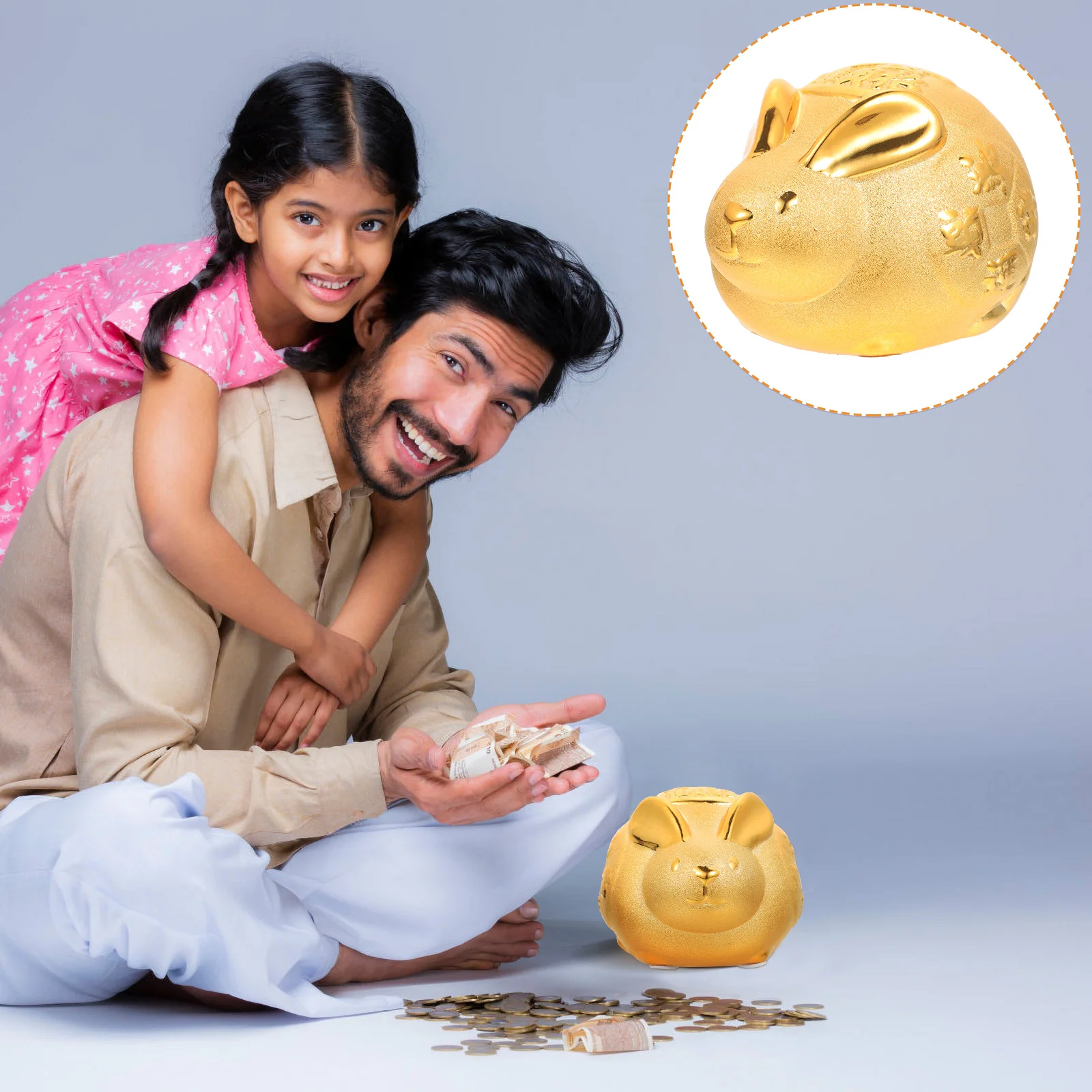 

Bank Piggy Rabbit Bunnysaving Money Jar Year Figurine Pot Chinese Zodiac New Animal Decoration Mascotkids Decor Decorative