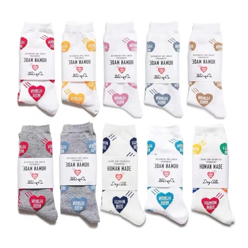 

Chao brand Human Made 19ss love manyin medium cotton socks men's and women's color socks for street skateboard
