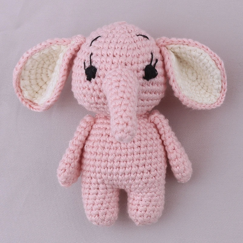 

Baby Wooden Teether Ring DIY Crochet Elephant Rattle Soother Bracelet Teething Molar Newborn Pram Toy A2UB
