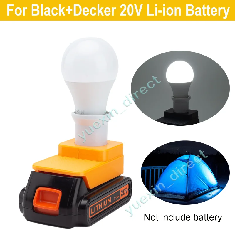 

LED Work Light E27 Bulbs For Black+Decker 20V Battery Powered Portable Cordless Indoor And Outdoors Emergency Lamp