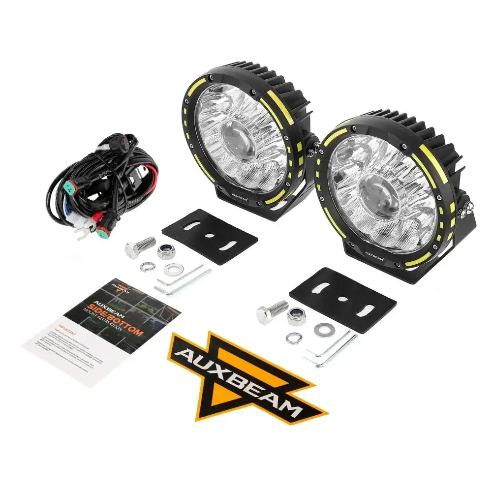 

Светодиодсветильник лампа для вождения AUXBEAM, 7/9 дюйма, супер ярсветильник, IP68, водонепроницаемая, 6900K, прожекторная лампа с набором жгутов