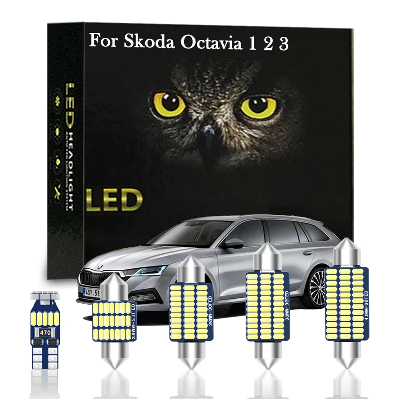 

LED Interior Light For Skoda Octavia 1 2 3 MK1 MK2 MK3 RS A5 A7 1U 1U2 1Z 1Z3 5E3 5E5 Combi 2004 2010 2011 2014 2017 2019