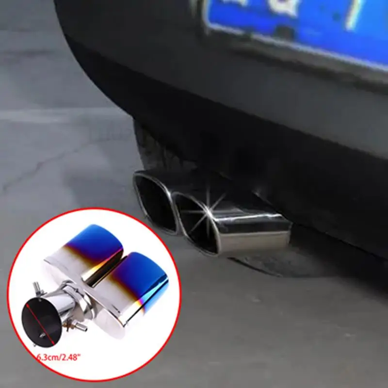 

1 шт. универсальный автомобильный глушитель выхлопной трубы из нержавеющей стали с двумя выходами