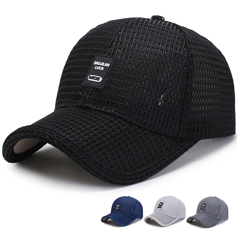 

GQILYYBZ men's summer outdoor baseball cap korean sunscreen hat summer cool hat net cap sun men's caps