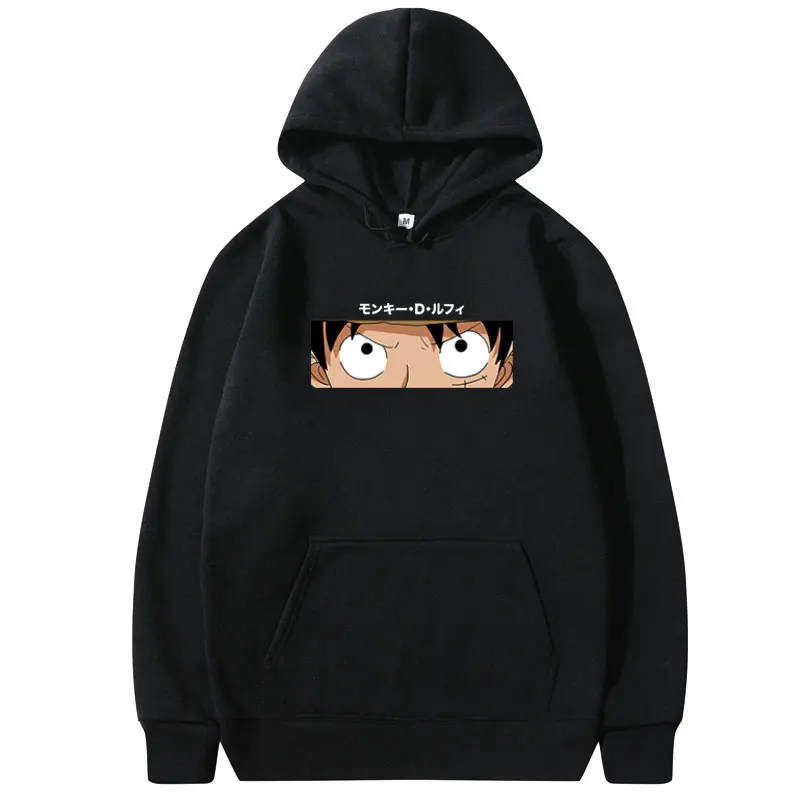 

Anime New One Piece Graphic Hoodie Luffy Eyes Print Hoodies Men Women Plus Size Fashion Sweatshirt Mens Manga D Style Streetwear