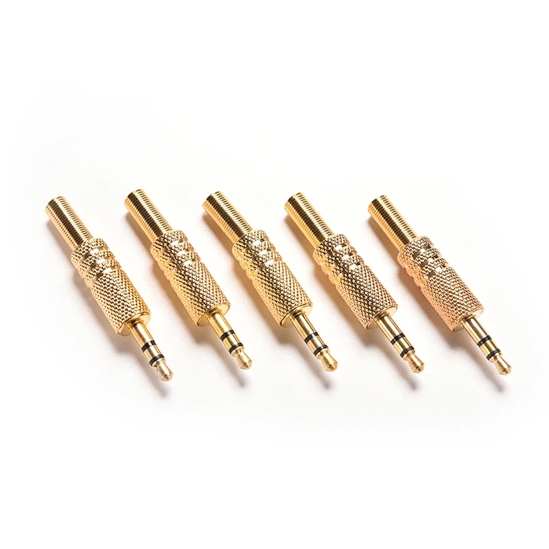 

10/5/1 pcs/lot Gold plated 3.5mm plug RCA Audio Connector TRS audio plug 3.5 jack Stereo Headset Headphone