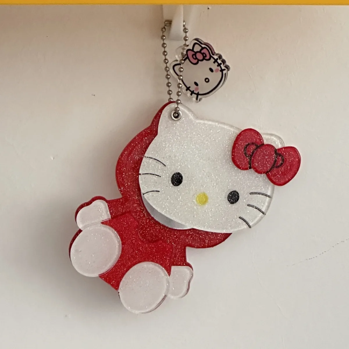 Kawaii Saniro Hello Kitty зеркало для макияжа портативное раздвижное Diy чехол мобильного