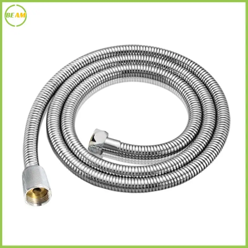 

Stainless Steel Shower Head Hose Gasket Bathroom Flexible Shower Head Hose Pipe Durability Washers 3/2/1.5 M Water Pipe Chrome